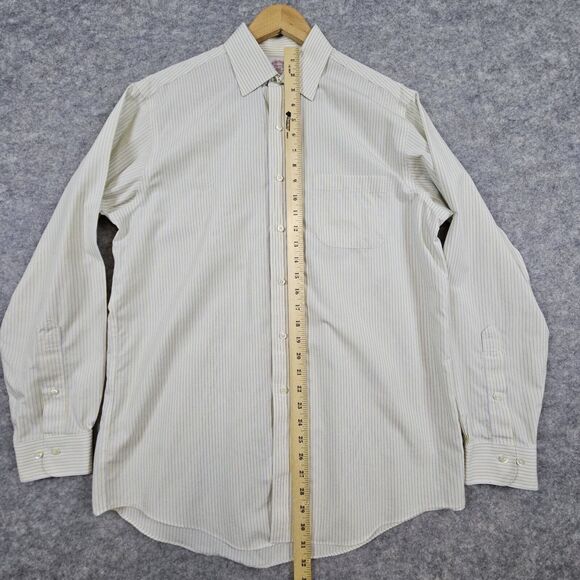 Brooks Brothers 346 Men's Size 15 1/2-4/5 Yellow & Blue Stripes Dress Shirt 15.5 - Picture 10 of 16